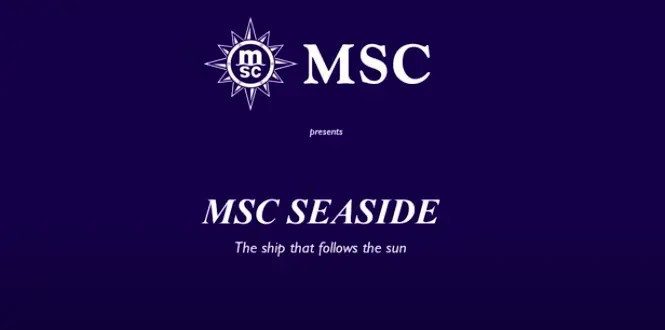 MSC Seaside Video cover picture